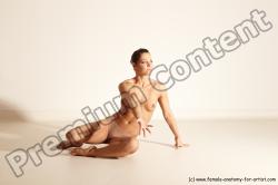 Nude Gymnastic poses Woman White Moving poses Athletic medium brown Dynamic poses Pinup